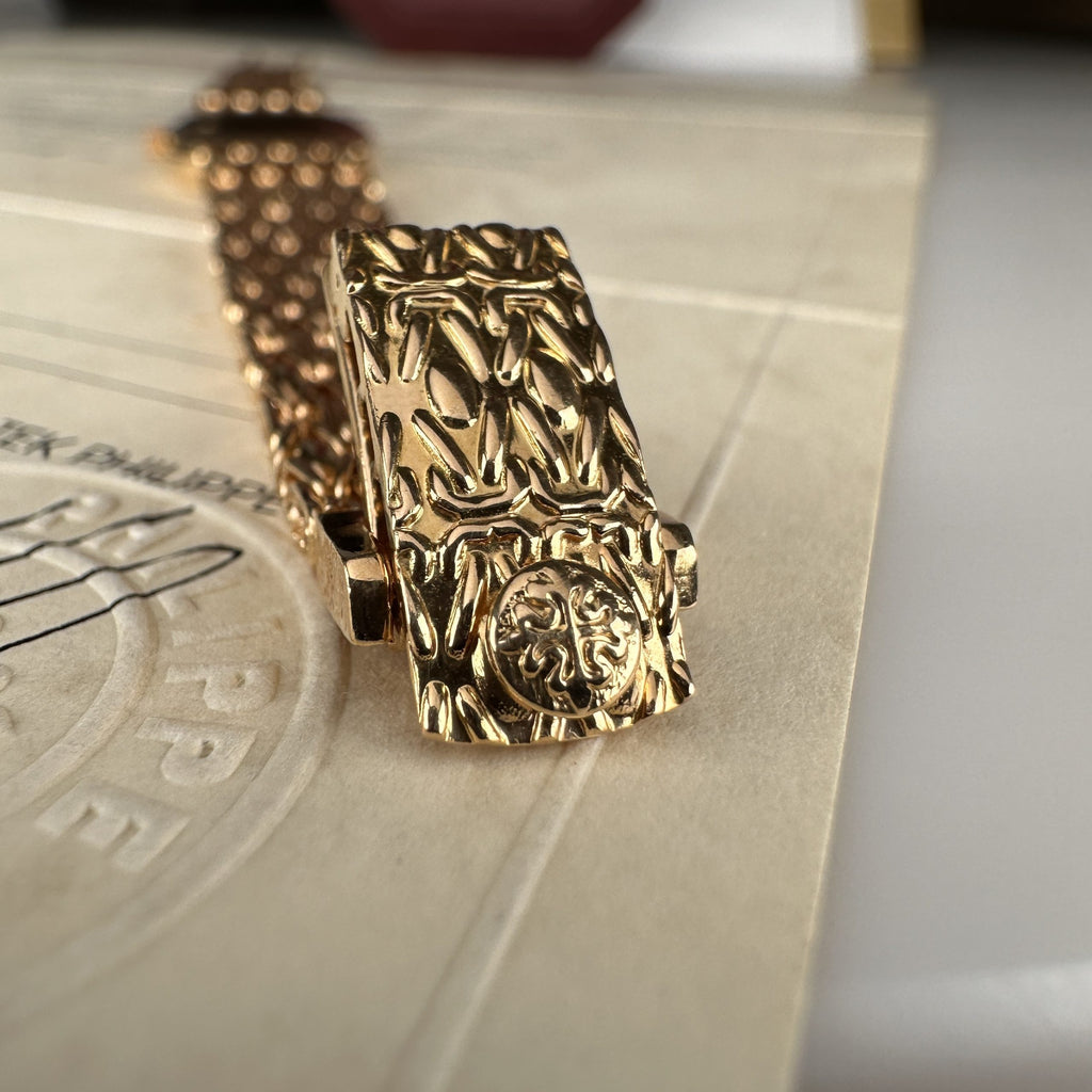 1997 Patek Philippe Ladies Ref 4764\001 Golden Ellipse 18k Gold Factory Blue Dial with Box and Papers