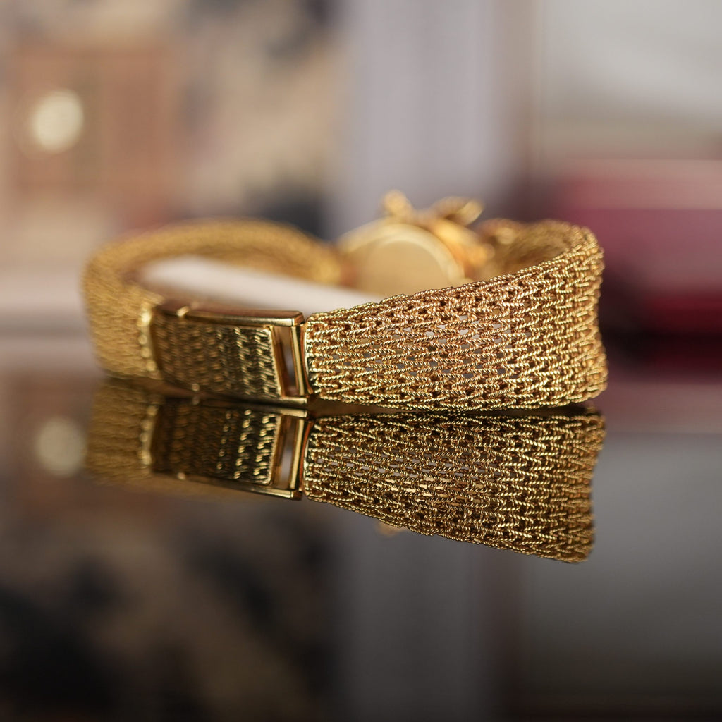 Unique Rolex 37 Precision 18k Gold Diamond Carl Bucherer Concealed Cover Dial Women’s Dress Watch