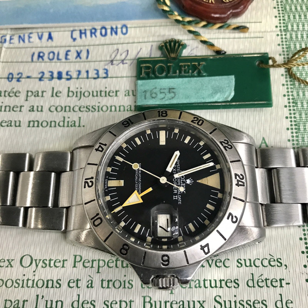 Rolex EXPLORER II 1655 STEVE McQUEEN 4M SERIAL 1976 Full Set Paper