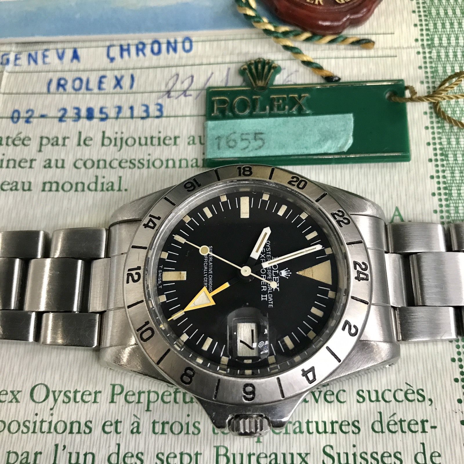 Rolex EXPLORER II 1655 STEVE McQUEEN 4M SERIAL 1976 Full Set Paper