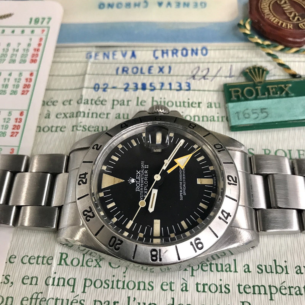 Rolex EXPLORER II 1655 STEVE McQUEEN 4M SERIAL 1976 Full Set Paper