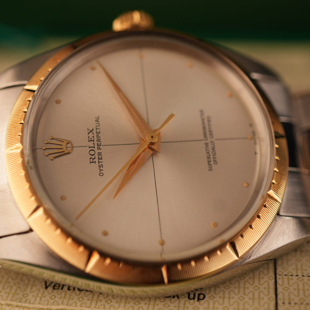 1964 NOS Rolex Oyster Perpetual Zephyr 1008 New Old Stock Steel and Yellow Gold Full Set