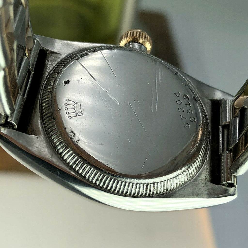 1930 Vintage Rolex 2319 Hooded Bubble Back Rose Gold & Steel Retailed By Mappin