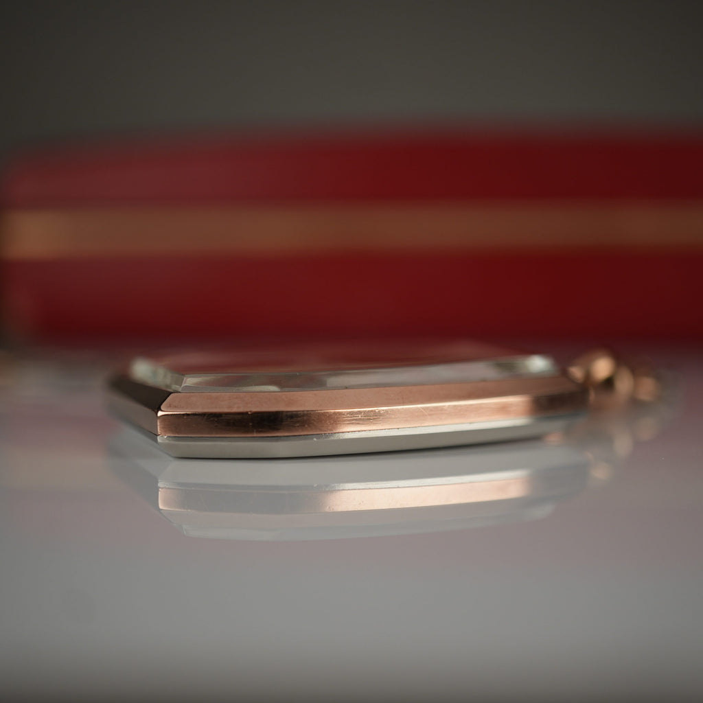 1938 Rolex 1645 Prince Imperial Doctor’s Rose Gold and Steel Pendant Watch Three Tone Dial “Especially Accurate” with Box and Chain