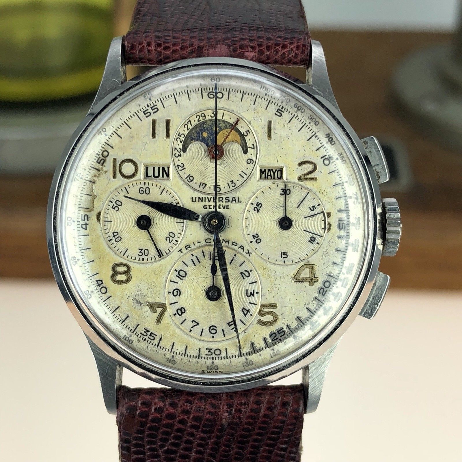 1940’s Vintage Universal Geneve Tri-Compax Ref. 22279 Cal. 481 Untouched Dial