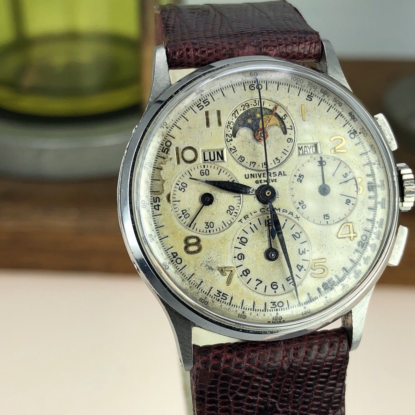 1940’s Vintage Universal Geneve Tri-Compax Ref. 22279 Cal. 481 Untouched Dial
