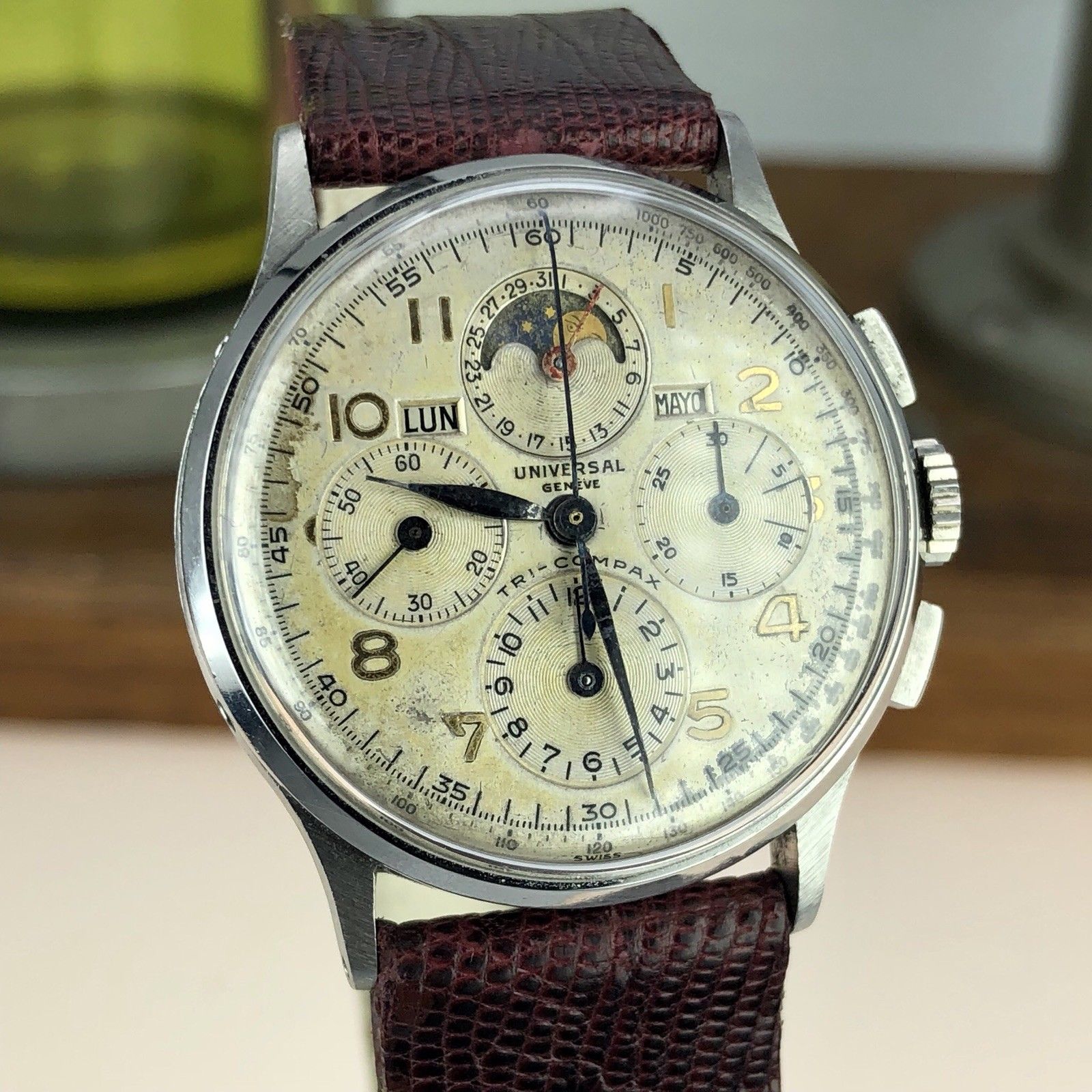 1940’s Vintage Universal Geneve Tri-Compax Ref. 22279 Cal. 481 Untouched Dial
