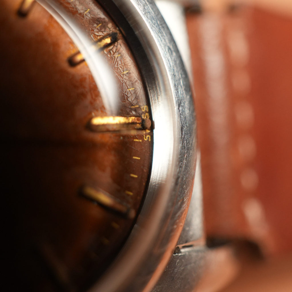 1941 Rolex Oyster Perpetual 2940 Bubbleback Full Tropical Brown Caramel Gilt Dial