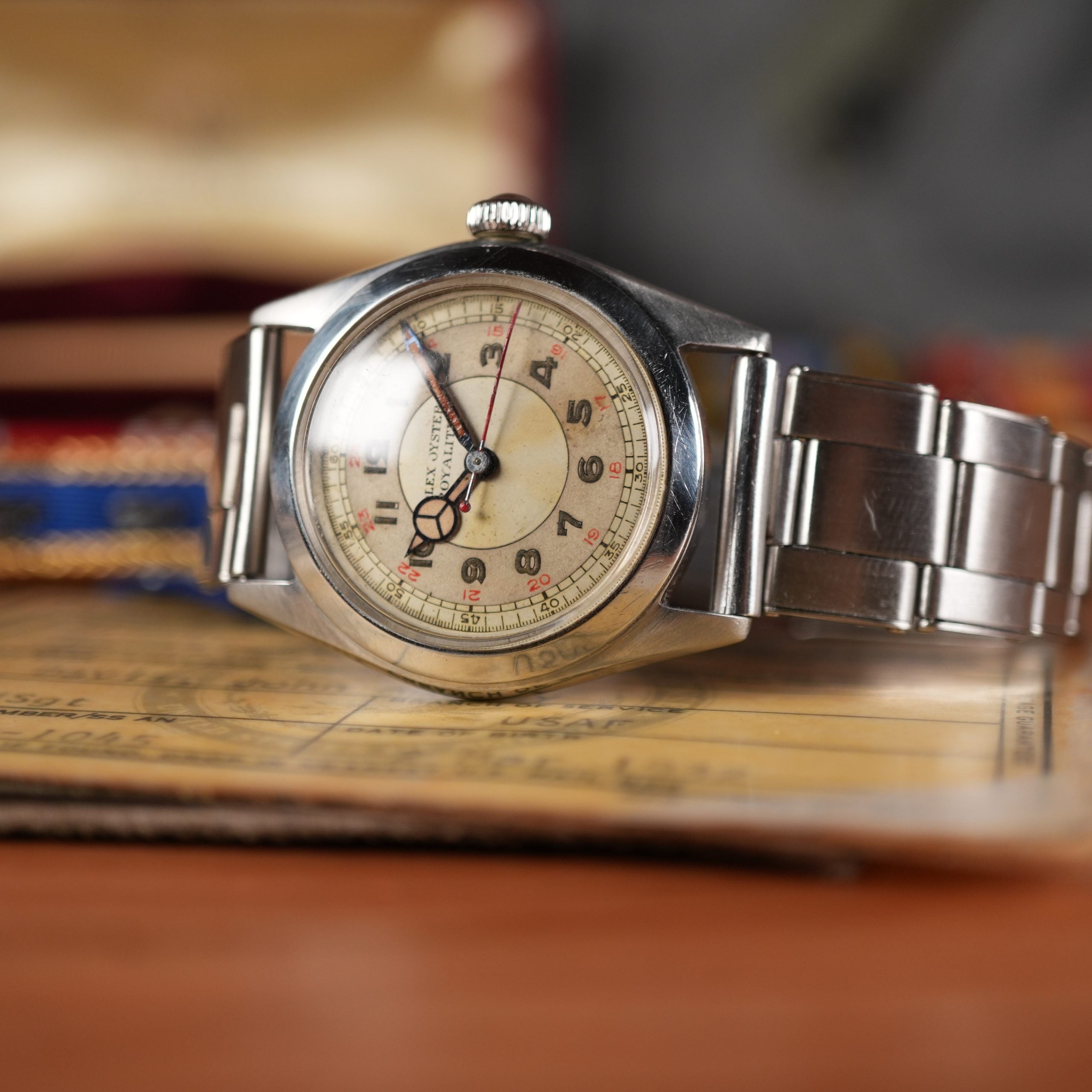 1942 Rolex Oyster Royalite 4220 USAF Army Provenance Pilot Dial Box and Papers