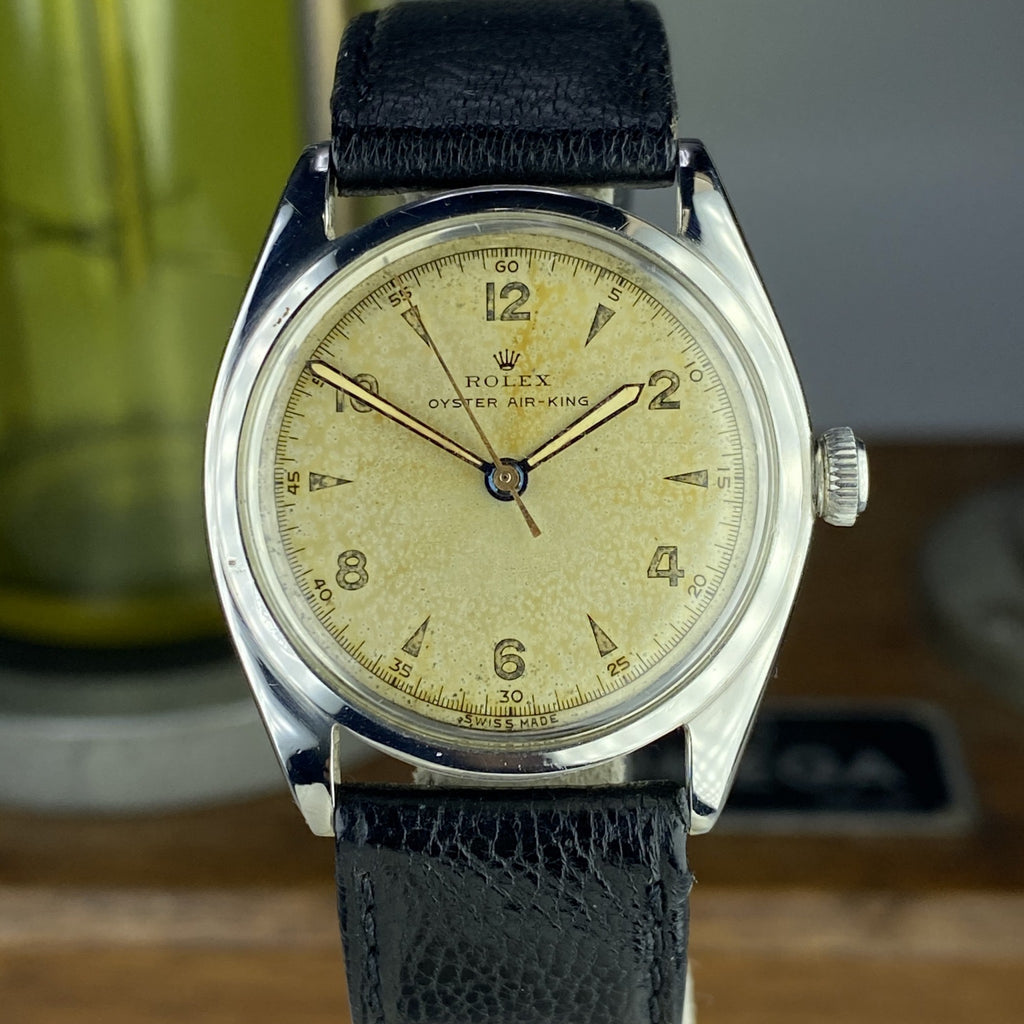 1946 Vintage Rolex Oyster Air-King 4365 First Generation Rhodium Dial