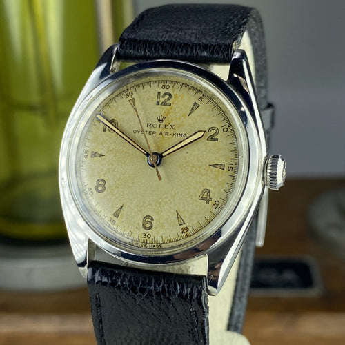 1946 Vintage Rolex Oyster Air-King 4365 First Generation Rhodium Dial