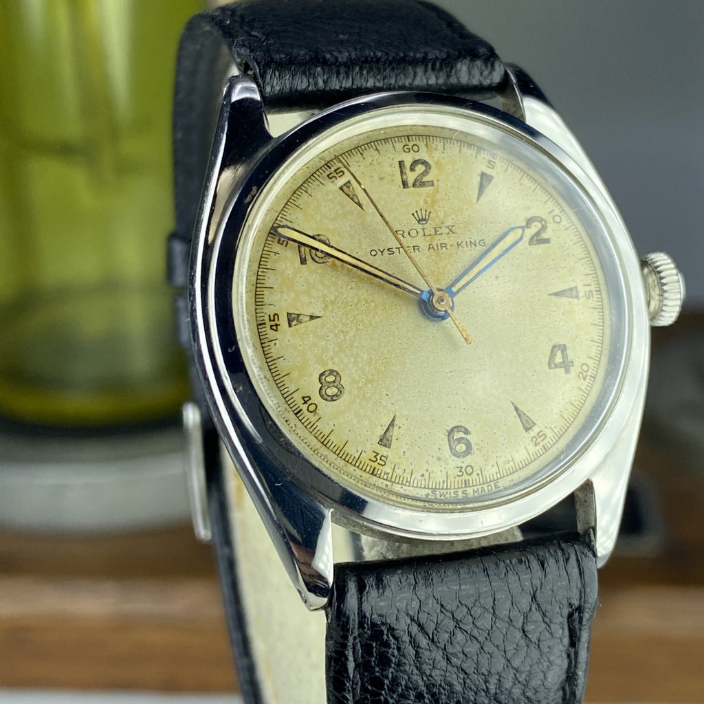 1946 Vintage Rolex Oyster Air-King 4365 First Generation Rhodium Dial