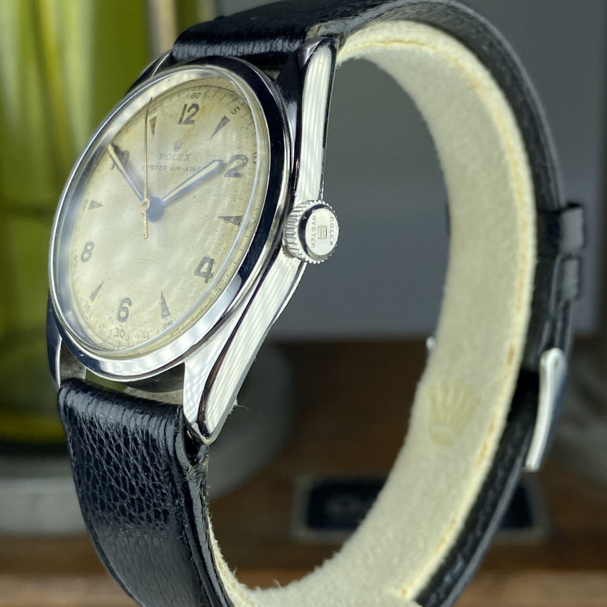 1946 Vintage Rolex Oyster Air-King 4365 First Generation Rhodium Dial