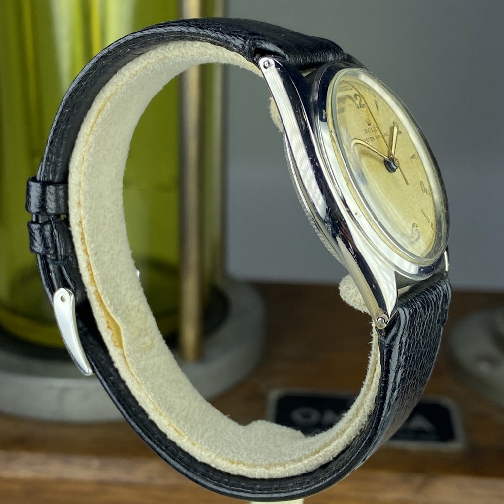1946 Vintage Rolex Oyster Air-King 4365 First Generation Rhodium Dial