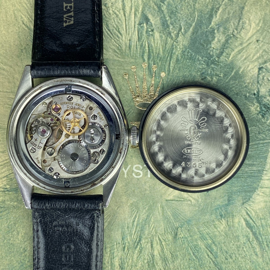 1946 Vintage Rolex Oyster Air-King 4365 First Generation Rhodium Dial