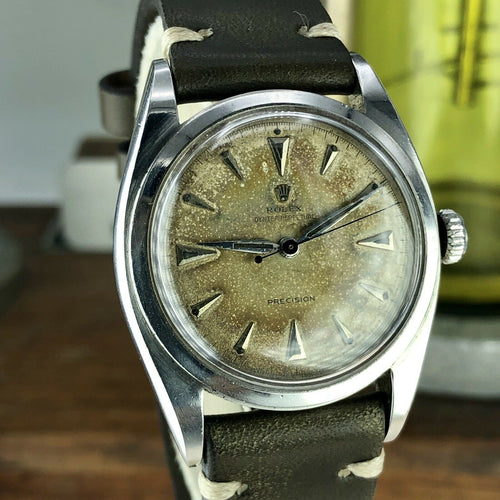 1950 Vintage Rolex Oyster Perpetual 6098 Everest Explorer Radium Tropical Dial