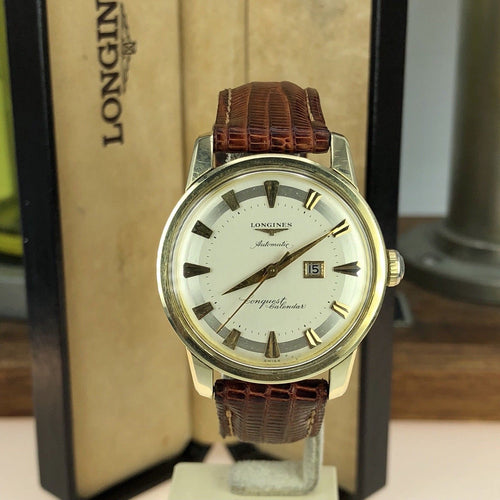 1950’s Vintage Longines Conquest Calendar Automatic Gold Capped