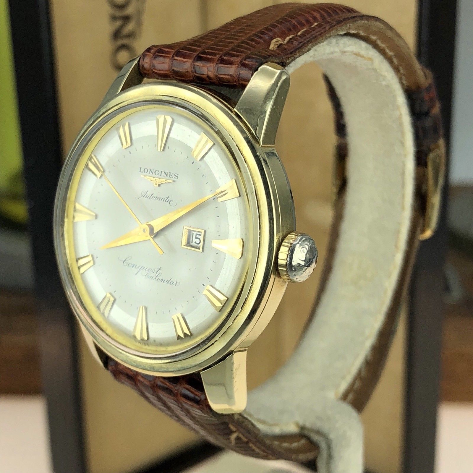 1950's Vintage Longines Conquest Calendar Automatic Gold Capped