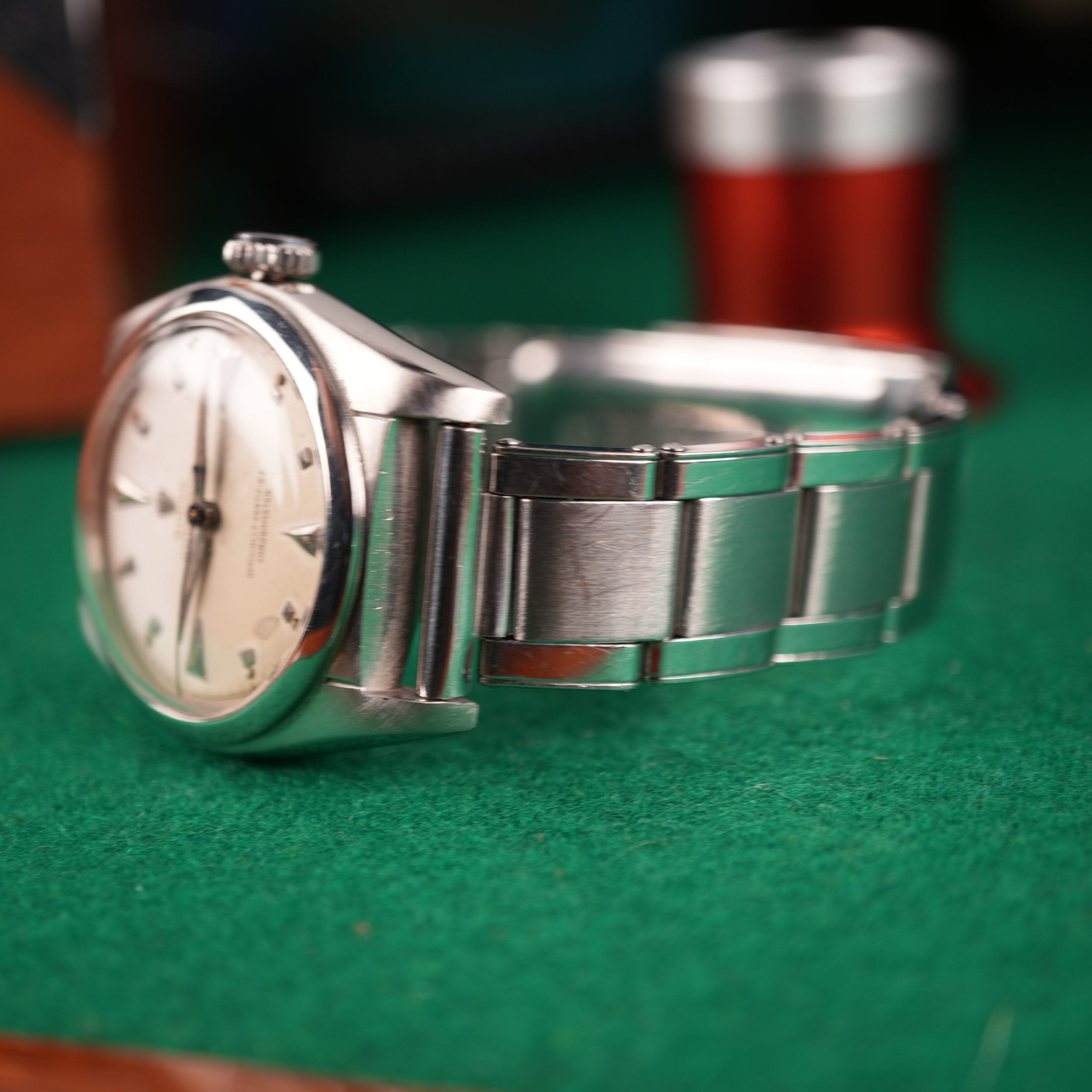 1950 Rolex Oyster Perpetual Bubble Back Ref 6050 with Original Gay Frères Stretch Rivet Bracelet