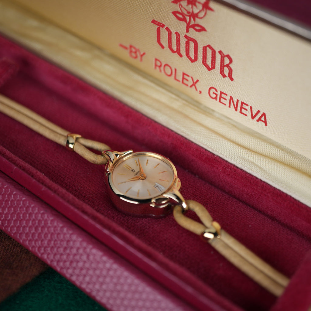1950’s Rolex Tudor Ref. 577 Ladies Watch New Old Stock Manual Wind Gold Plated Original Box and Stickers