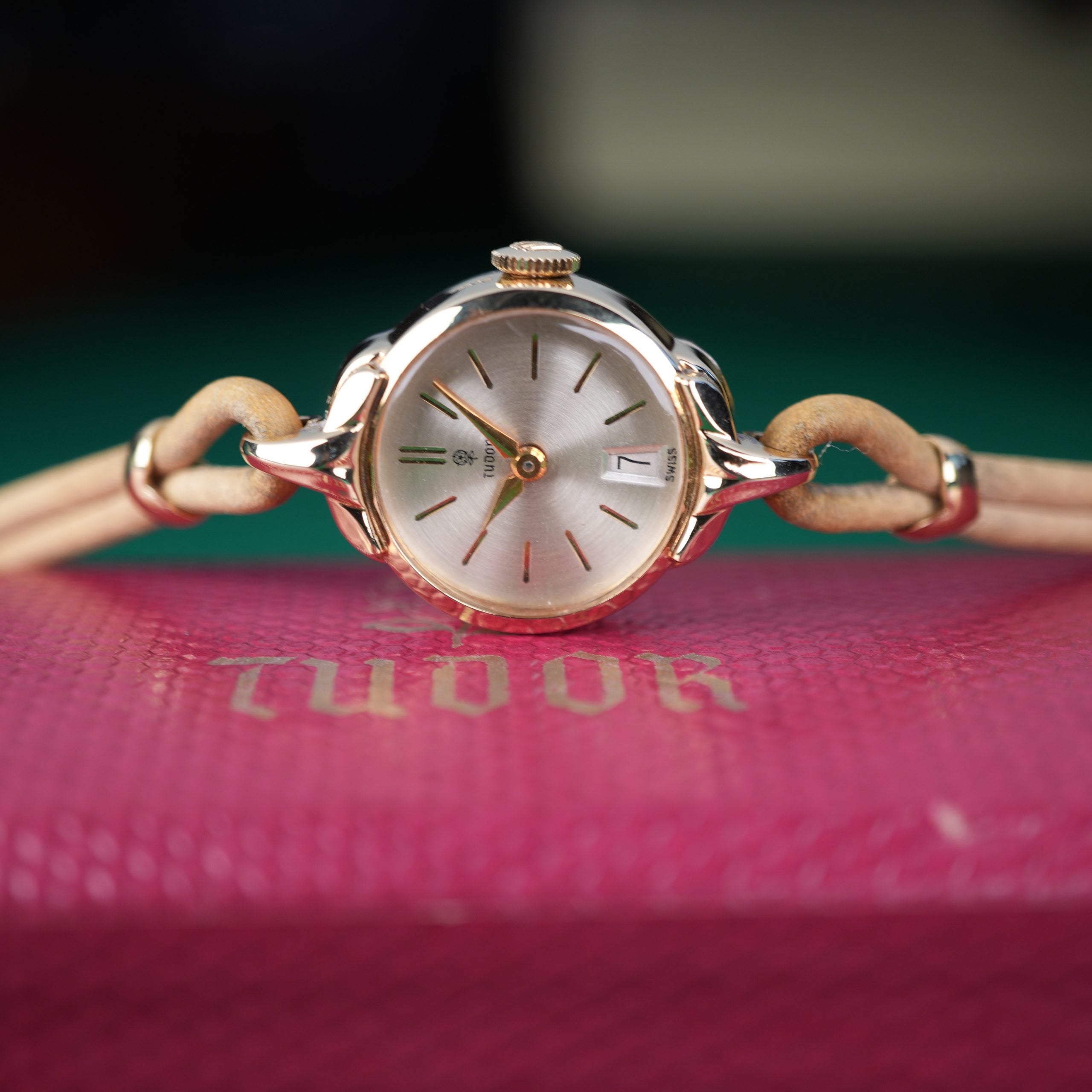 1950’s Rolex Tudor Ref. 577 Ladies Watch New Old Stock Manual Wind Gold Plated Original Box and Stickers