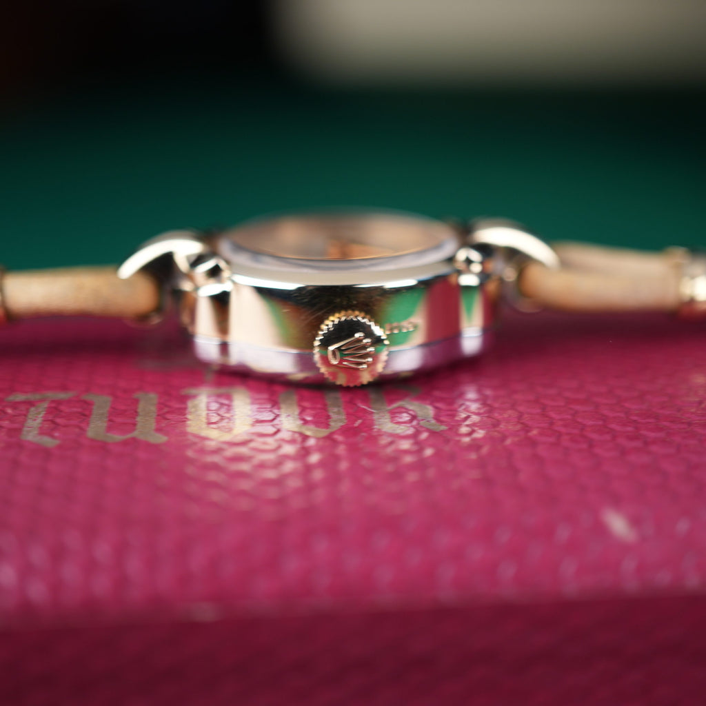 1950’s Rolex Tudor Ref. 577 Ladies Watch New Old Stock Manual Wind Gold Plated Original Box and Stickers