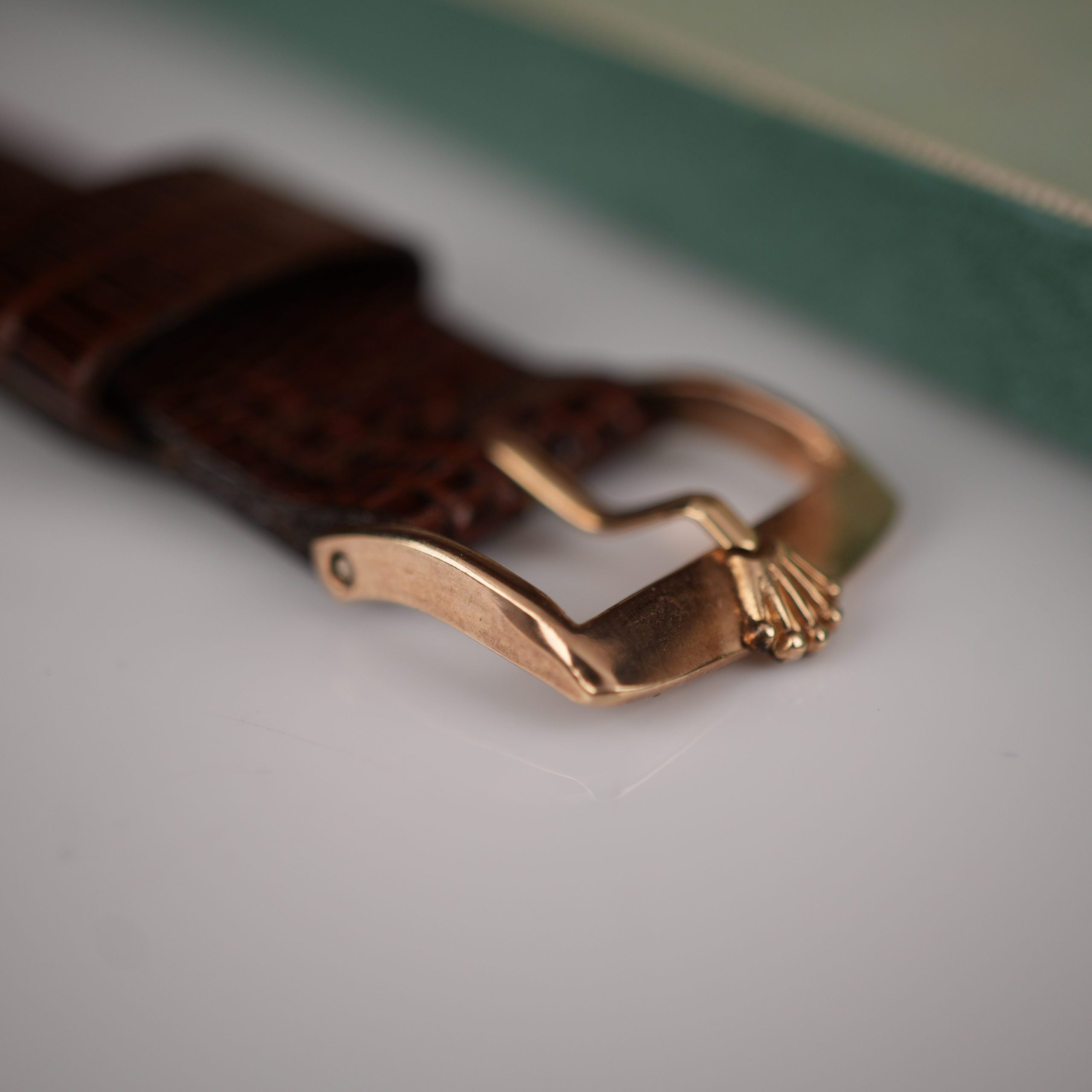 1951 Rolex Oyster Perpetual 6085 Rose Gold Red Officially Honeycomb Dial Unpolished