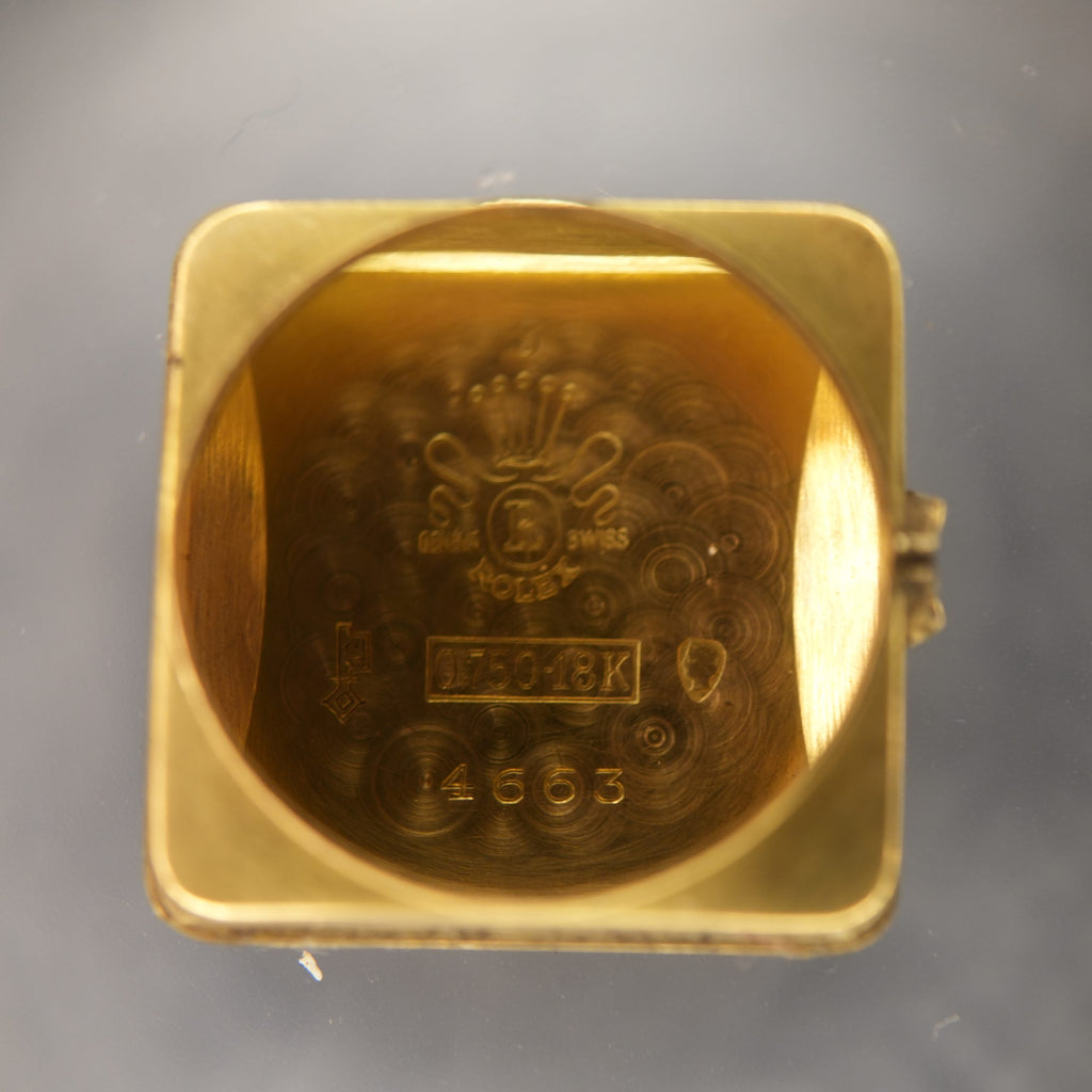 1951 Rolex Precision 4663 Bubbleback Square 18K Gold Factory Dial