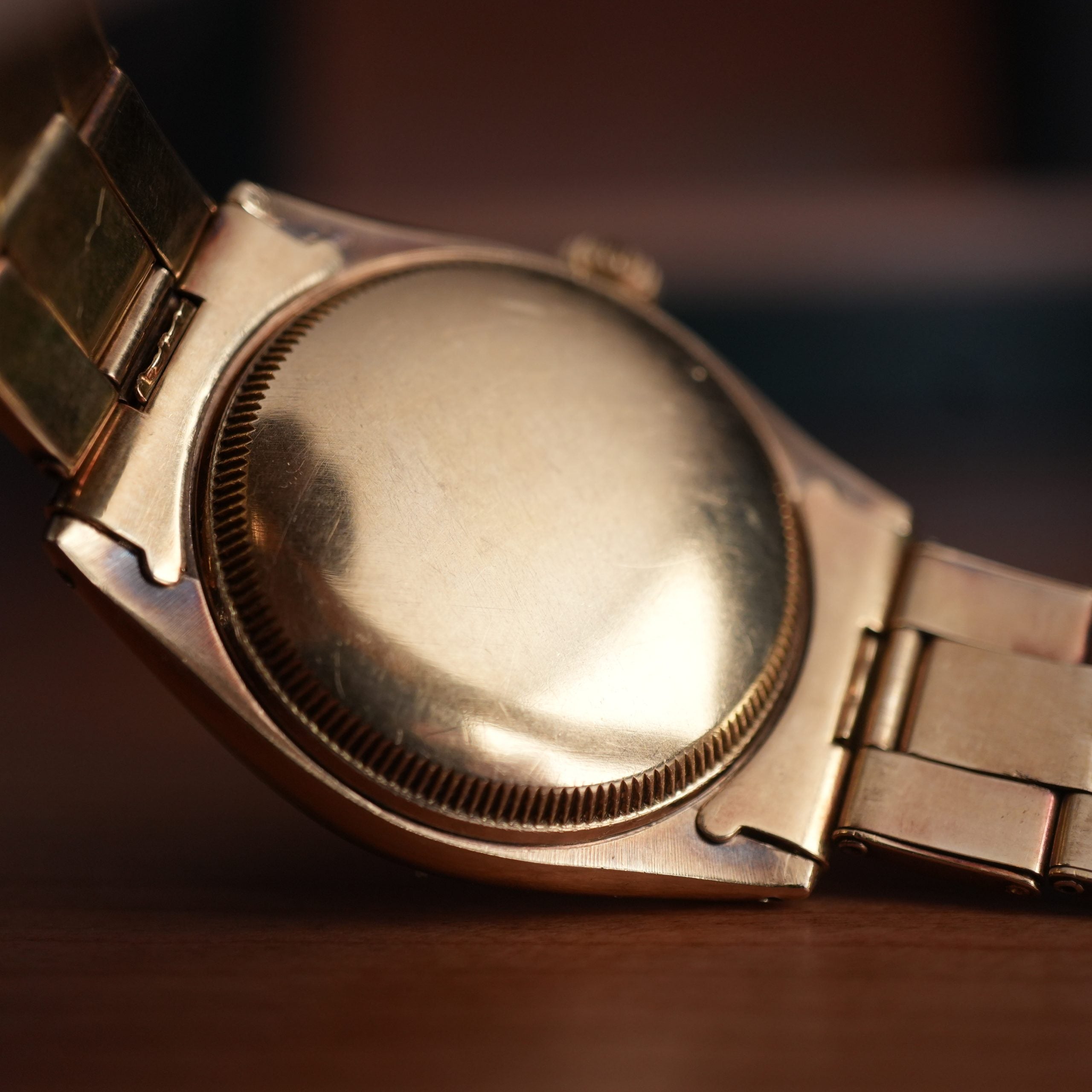 1952 Rolex Oyster Perpetual 6085 Red Officially Certified 18k Yellow Gold Expandable Bracelet