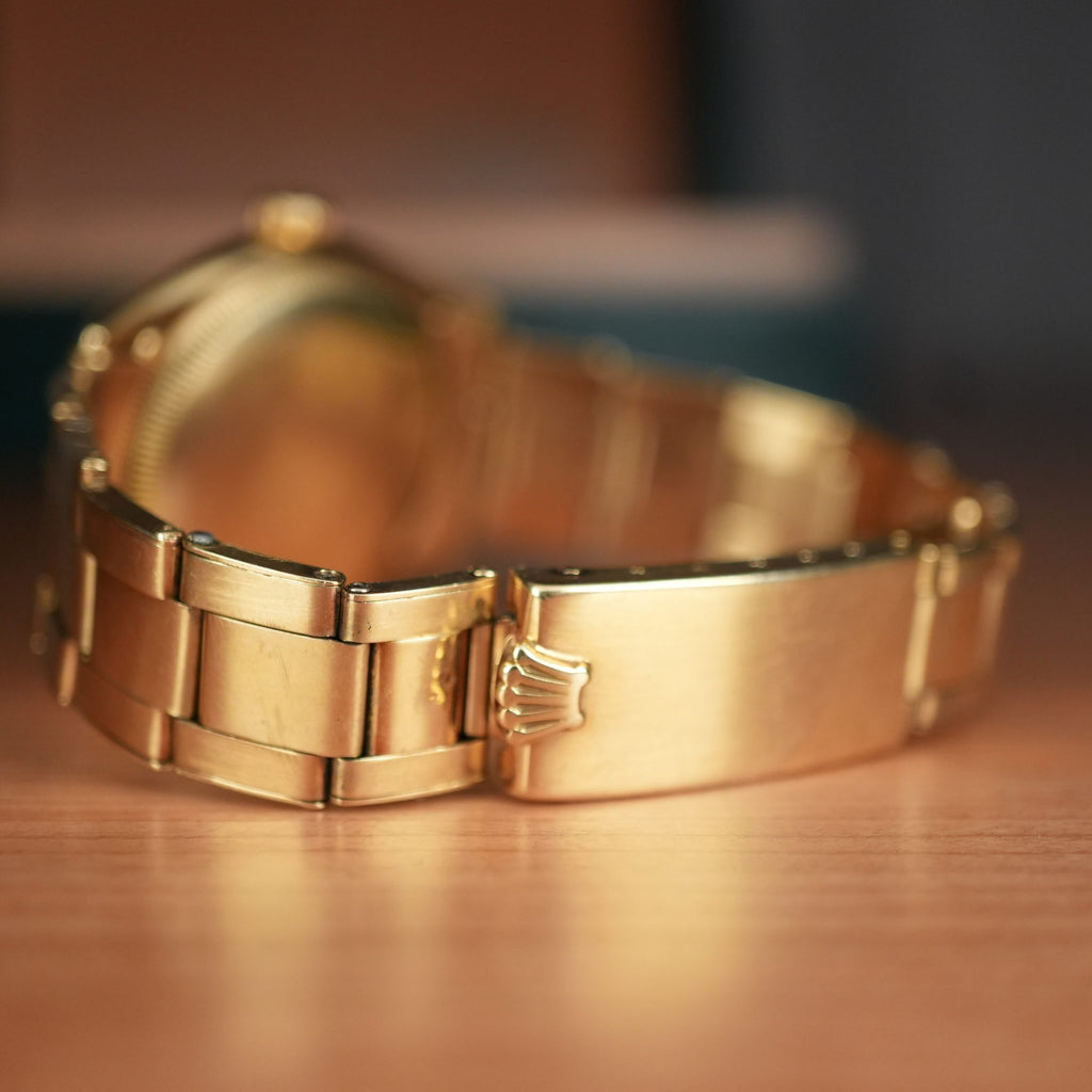 1952 Rolex Oyster Perpetual 6085 Red Officially Certified 18k Yellow Gold Expandable Bracelet
