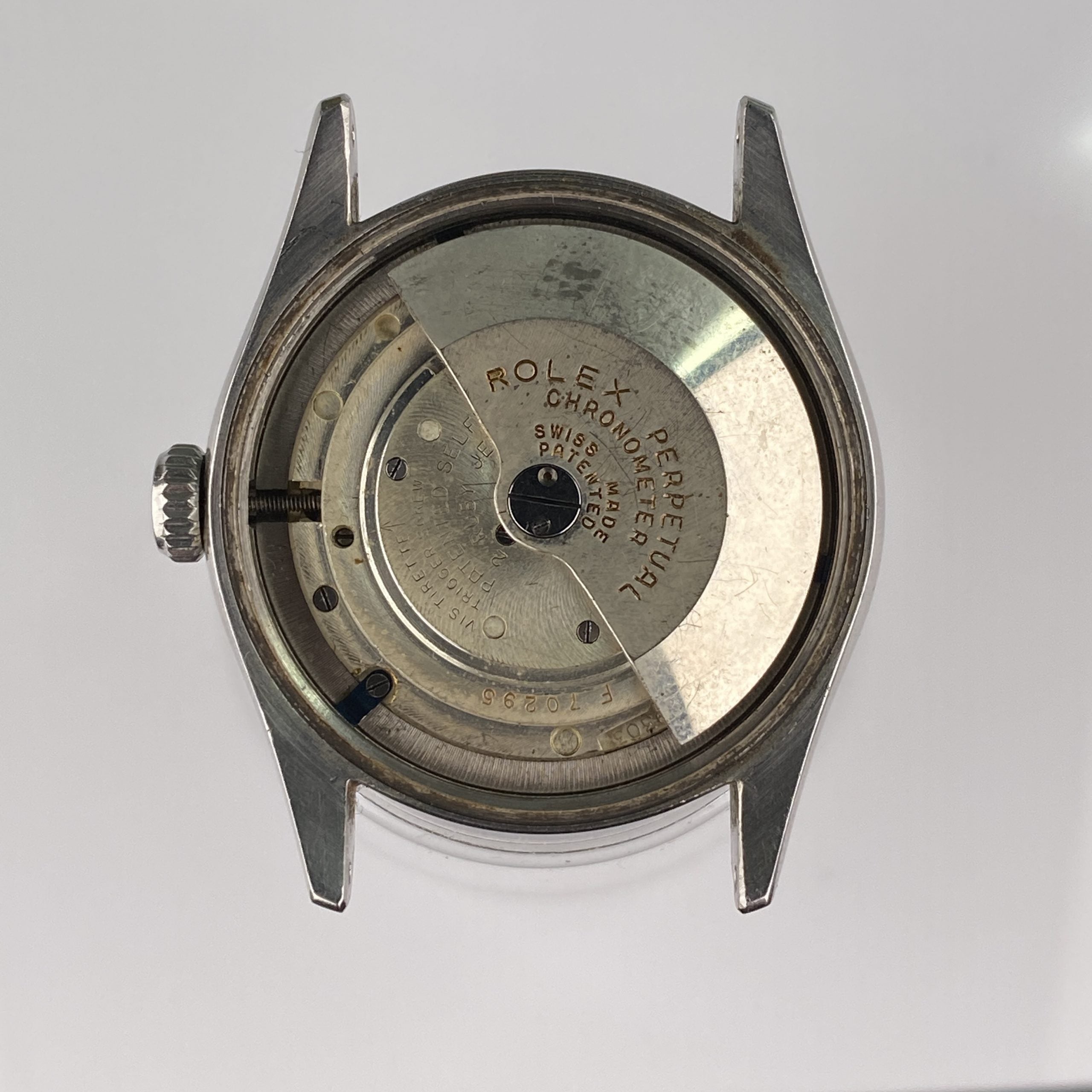 1952 Vintage Rolex Oyster Perpetual 6107 Big Bubble back Waffle teardrop Rare Dial