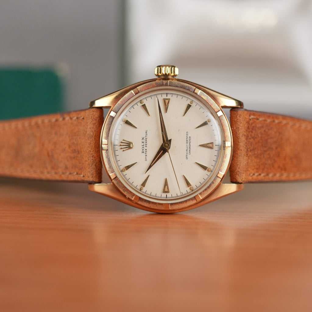 1953 Rolex Oyster Perpetual 6085 14k Yellow Gold Unpolished With Box