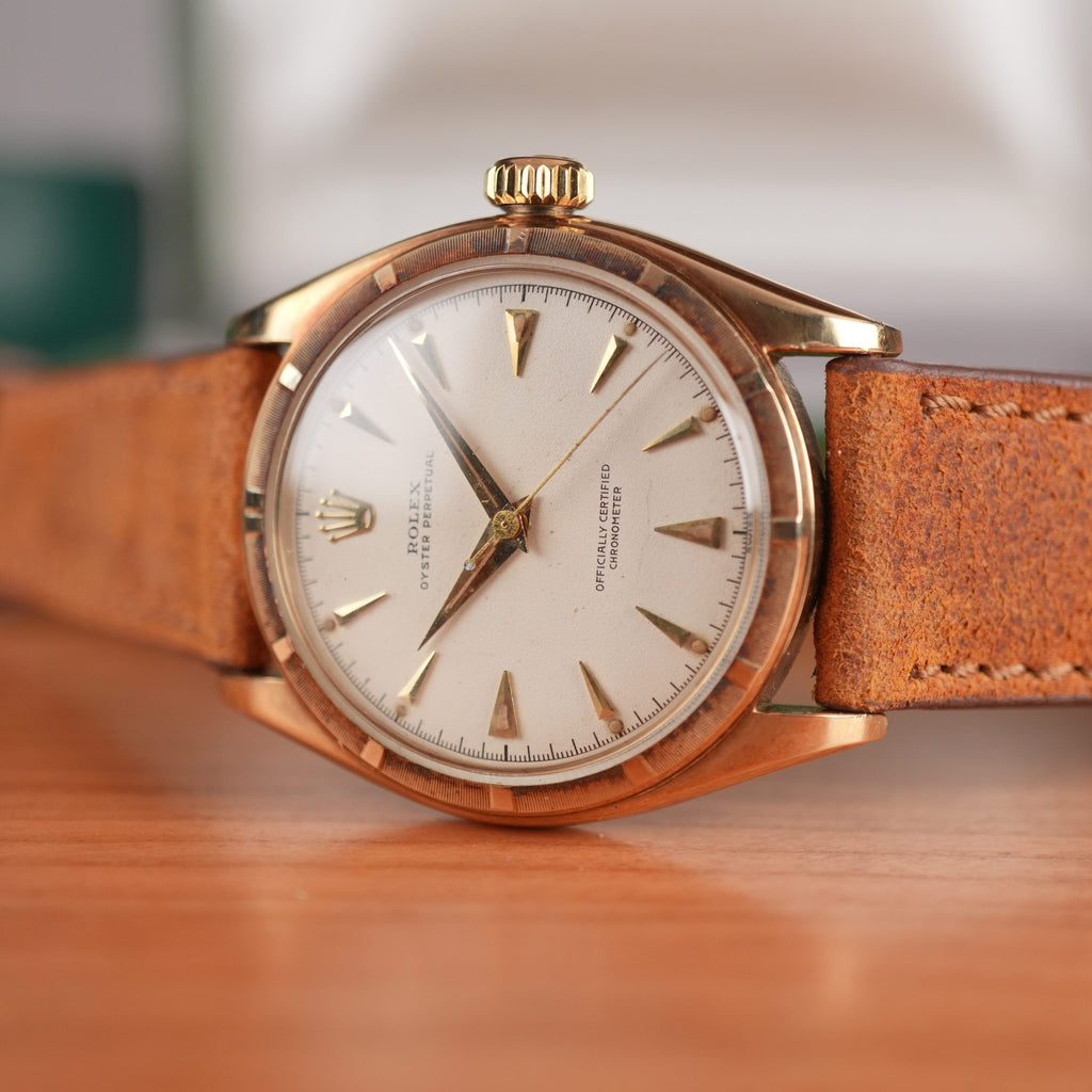 1953 Rolex Oyster Perpetual 6085 14k Yellow Gold Unpolished With Box