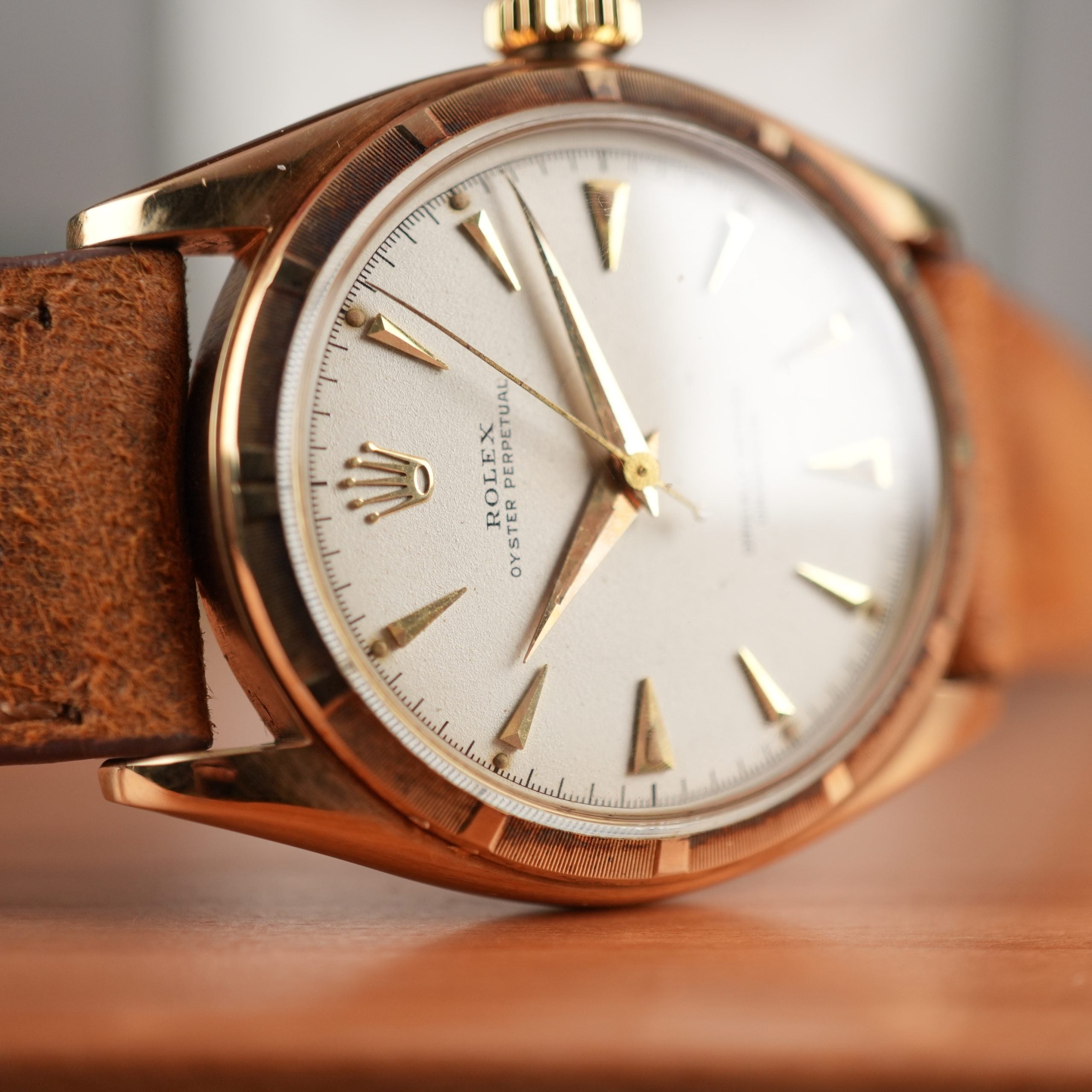 1953 Rolex Oyster Perpetual 6085 14k Yellow Gold Unpolished With Box