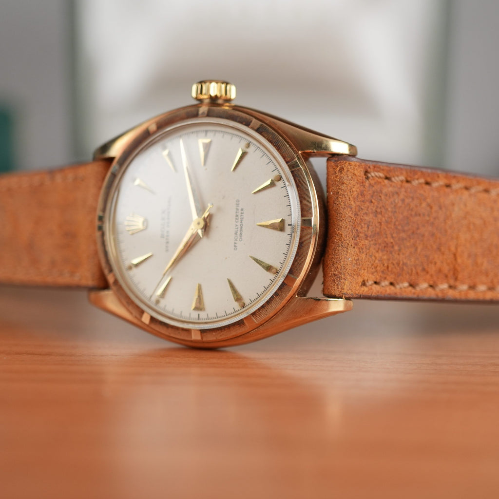 1953 Rolex Oyster Perpetual 6085 14k Yellow Gold Unpolished With Box