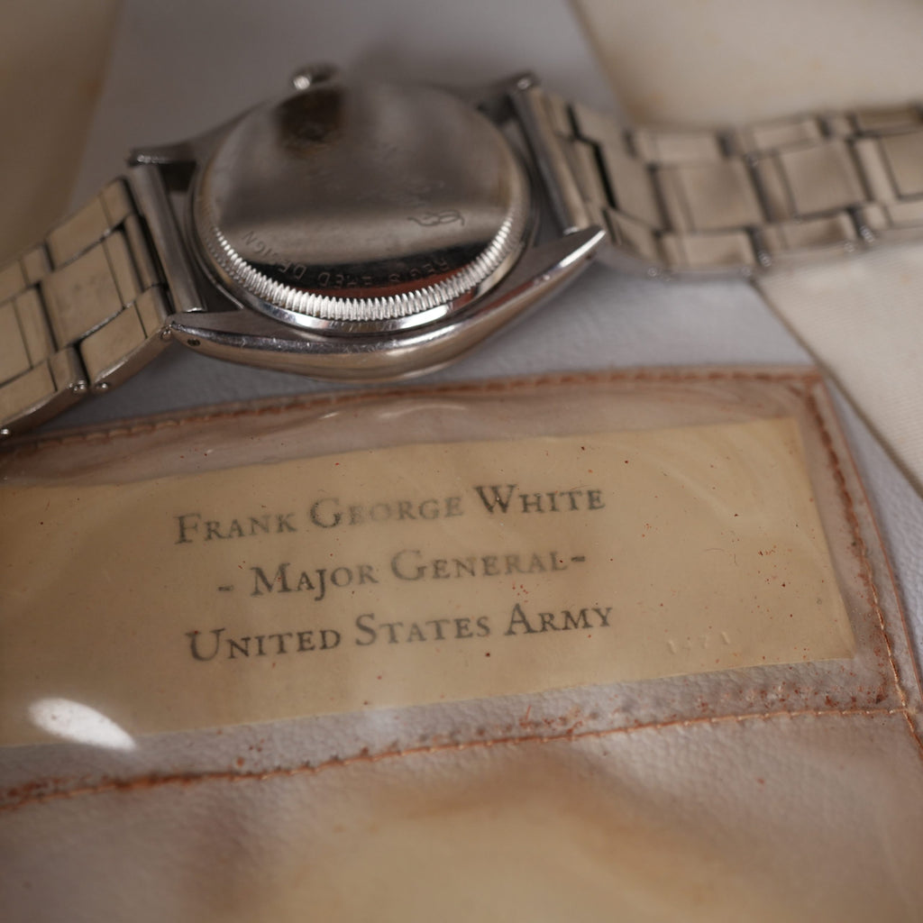 1953 Rolex Oyster Perpetual 6285 Unpolished Waffle Dial US Army Provenance Box and papers Gifted by Shah Of Iran