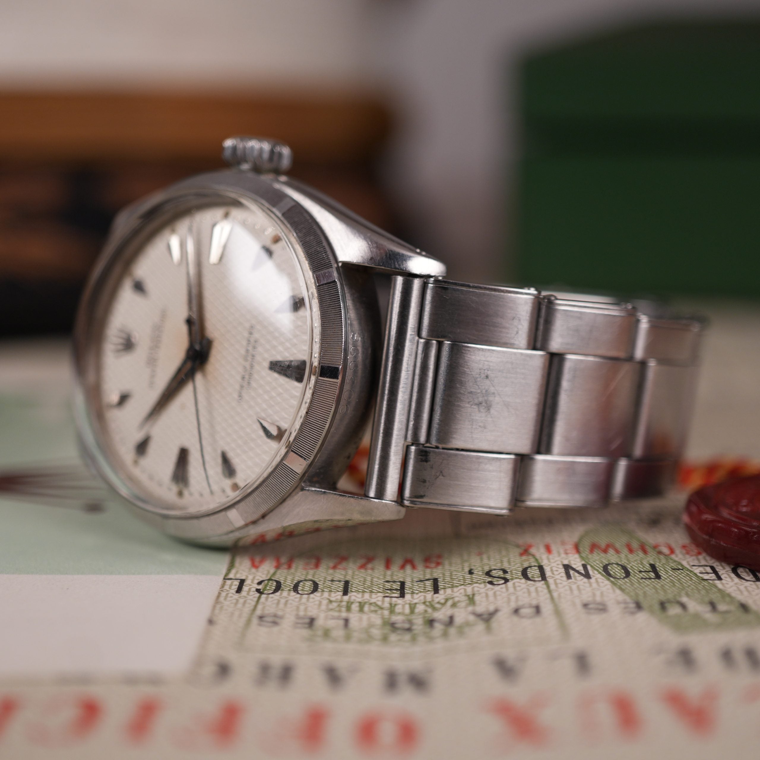 1953 Rolex Oyster Perpetual 6285 Unpolished Waffle Dial US Army Provenance Box and papers Gifted by Shah Of Iran