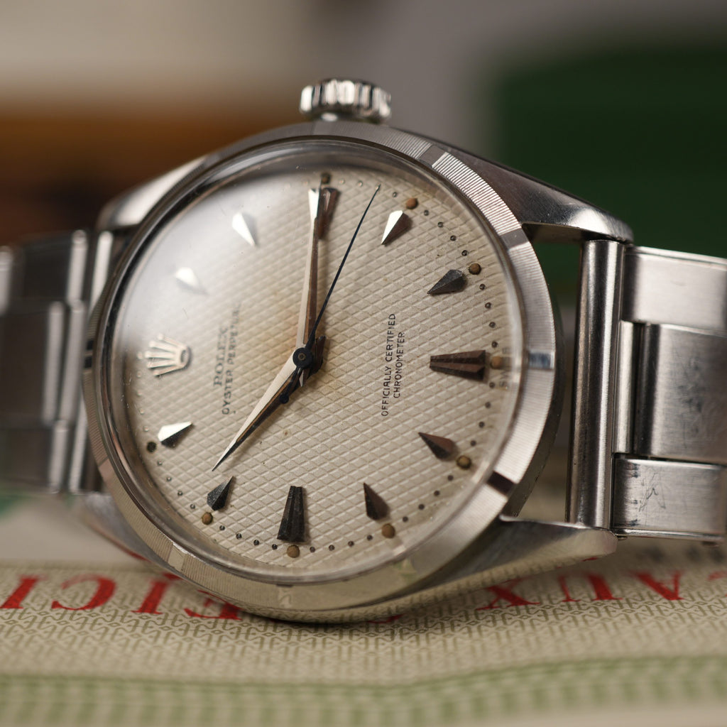 1953 Rolex Oyster Perpetual 6285 Unpolished Waffle Dial US Army Provenance Box and papers Gifted by Shah Of Iran