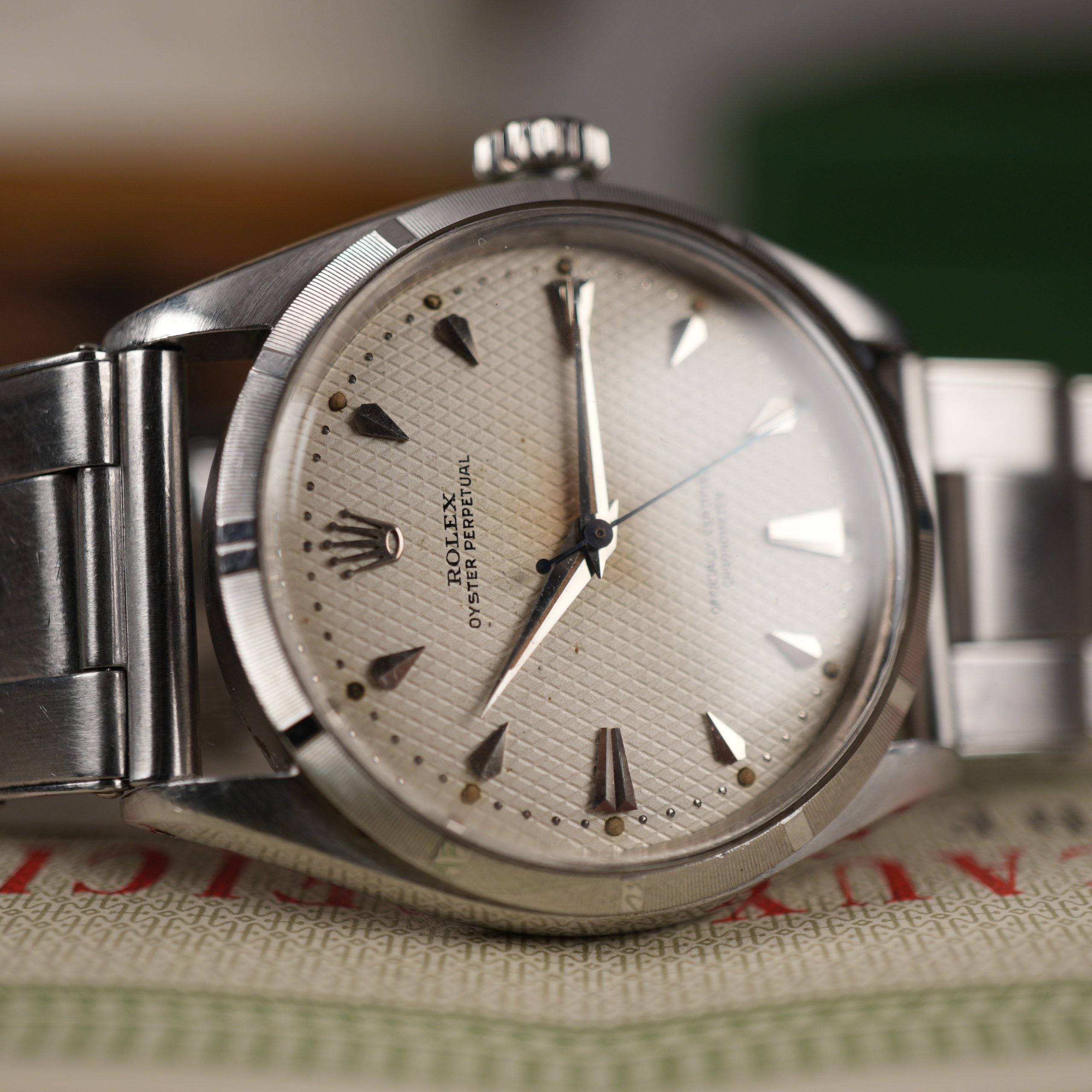 1953 Rolex Oyster Perpetual 6285 Unpolished Waffle Dial US Army Provenance Box and papers Gifted by Shah Of Iran