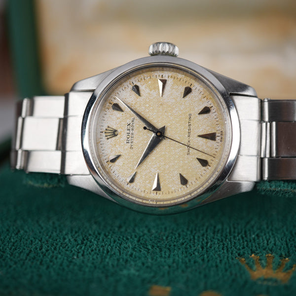 1953 Rolex Oyster Royal 6244 with Rare Honeycomb Dial and Arrowhead Markers