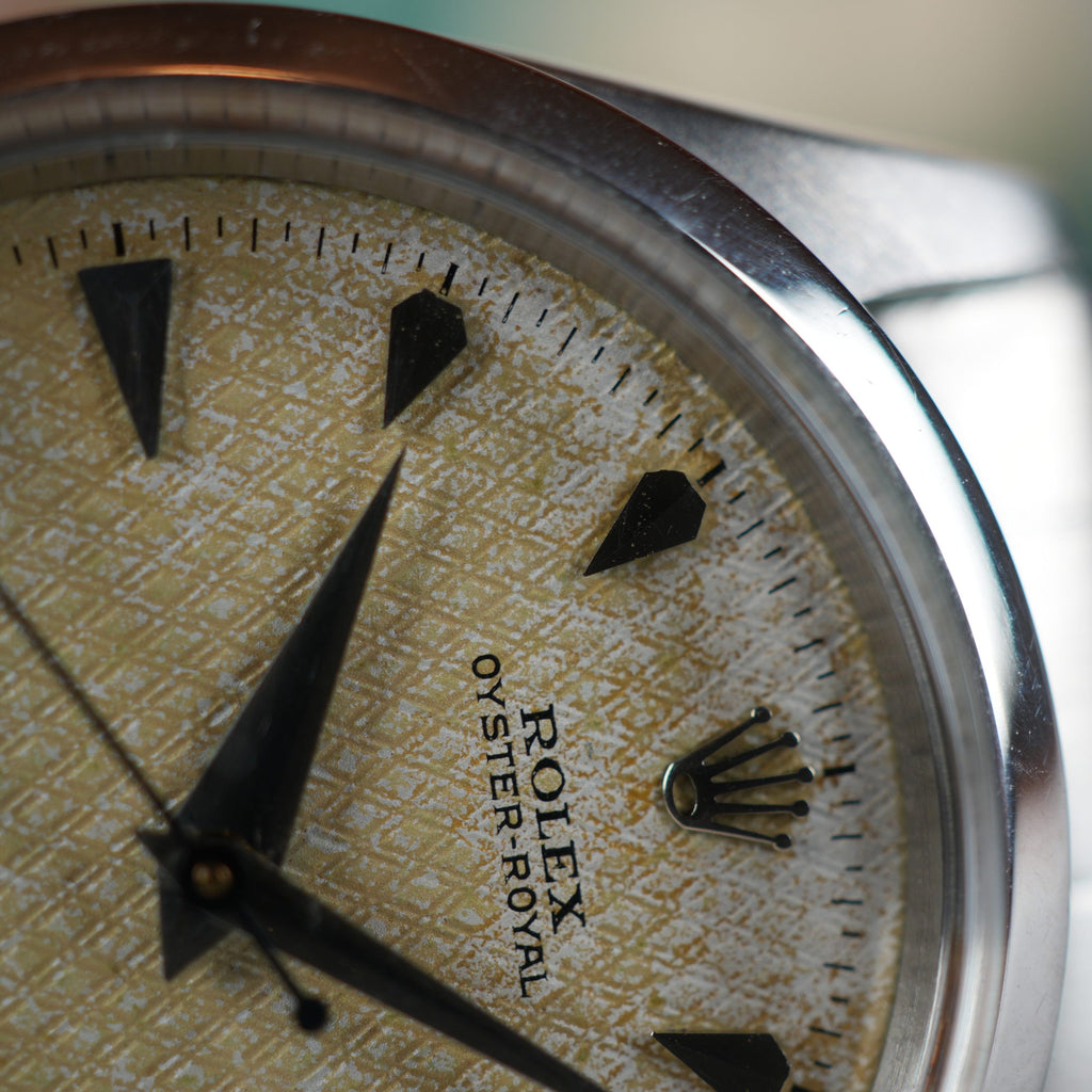 1953 Rolex Oyster Royal 6244 with Rare Honeycomb Dial and Arrowhead Markers