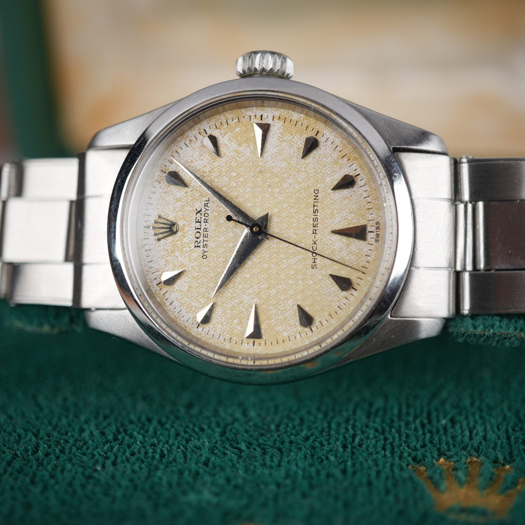 1953 Rolex Oyster Royal 6244 with Rare Honeycomb Dial and Arrowhead Markers