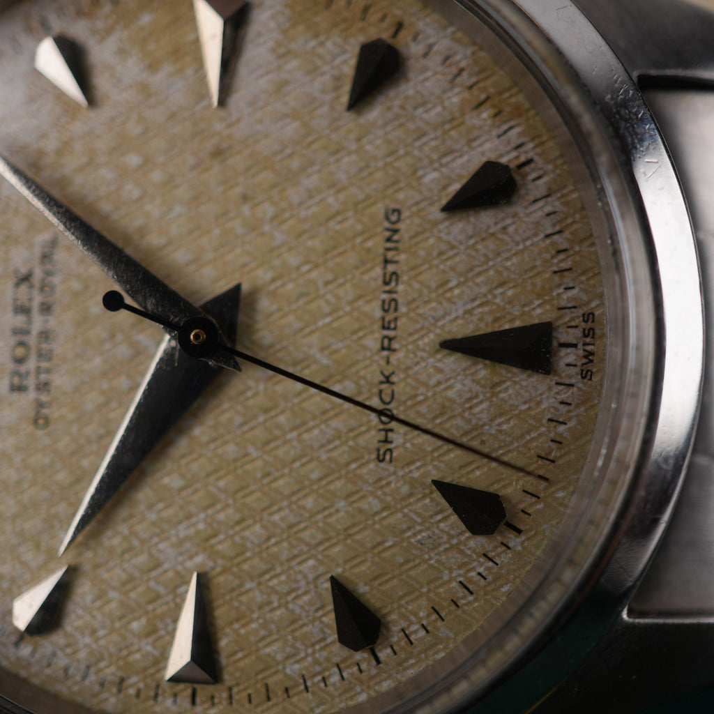 1953 Rolex Oyster Royal 6244 with Rare Honeycomb Dial and Arrowhead Markers