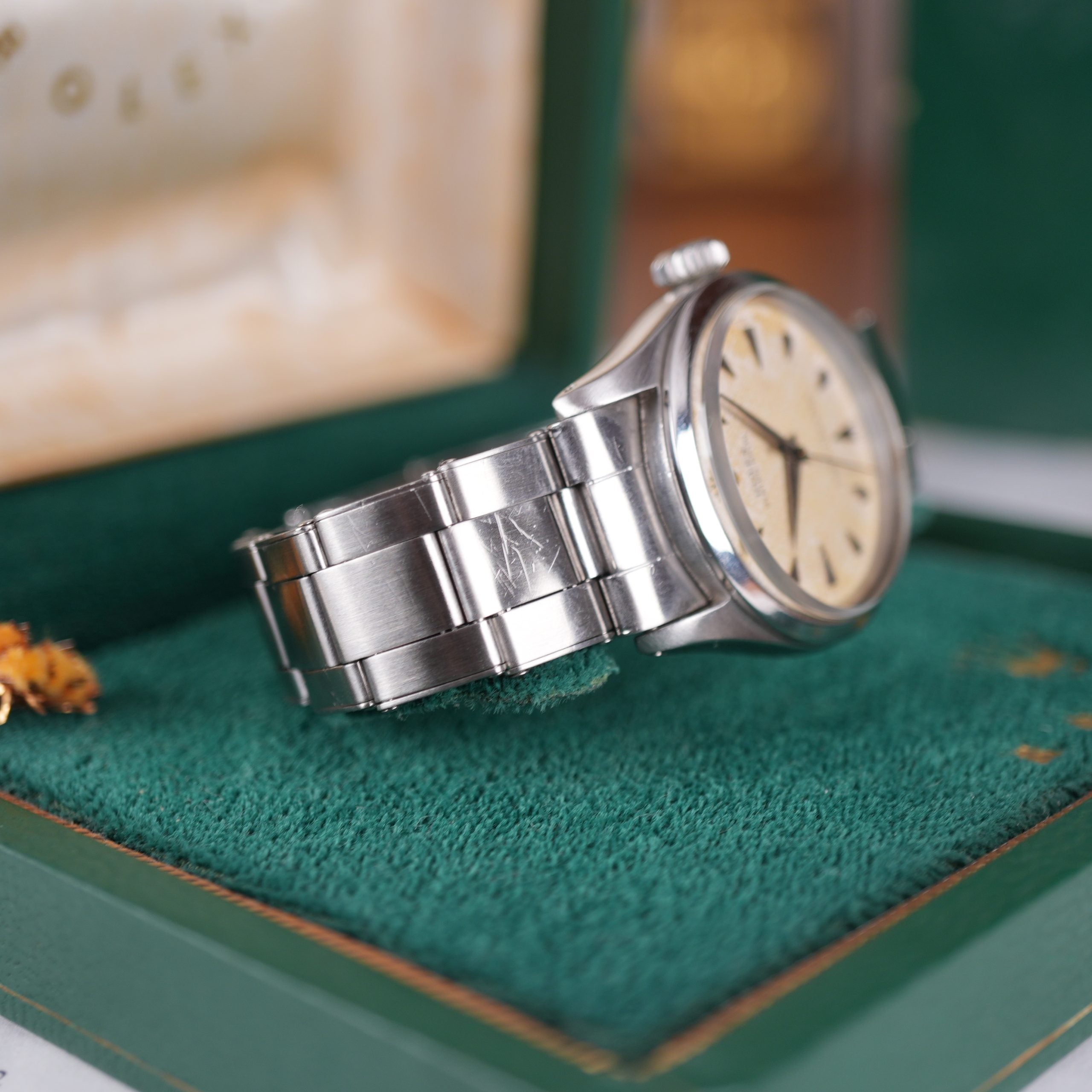 1953 Rolex Oyster Royal 6244 with Rare Honeycomb Dial and Arrowhead Markers