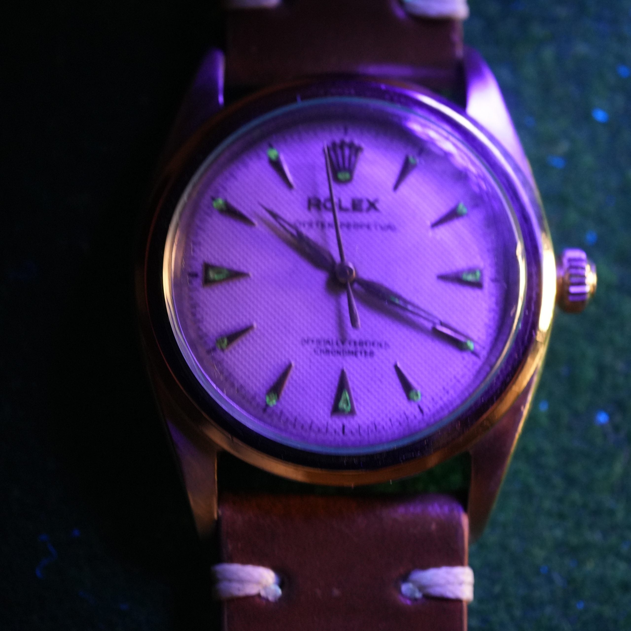 1953 Rolex Oyster Perpetual 6206/84 Waffle Dial Flat Bezel 36mm