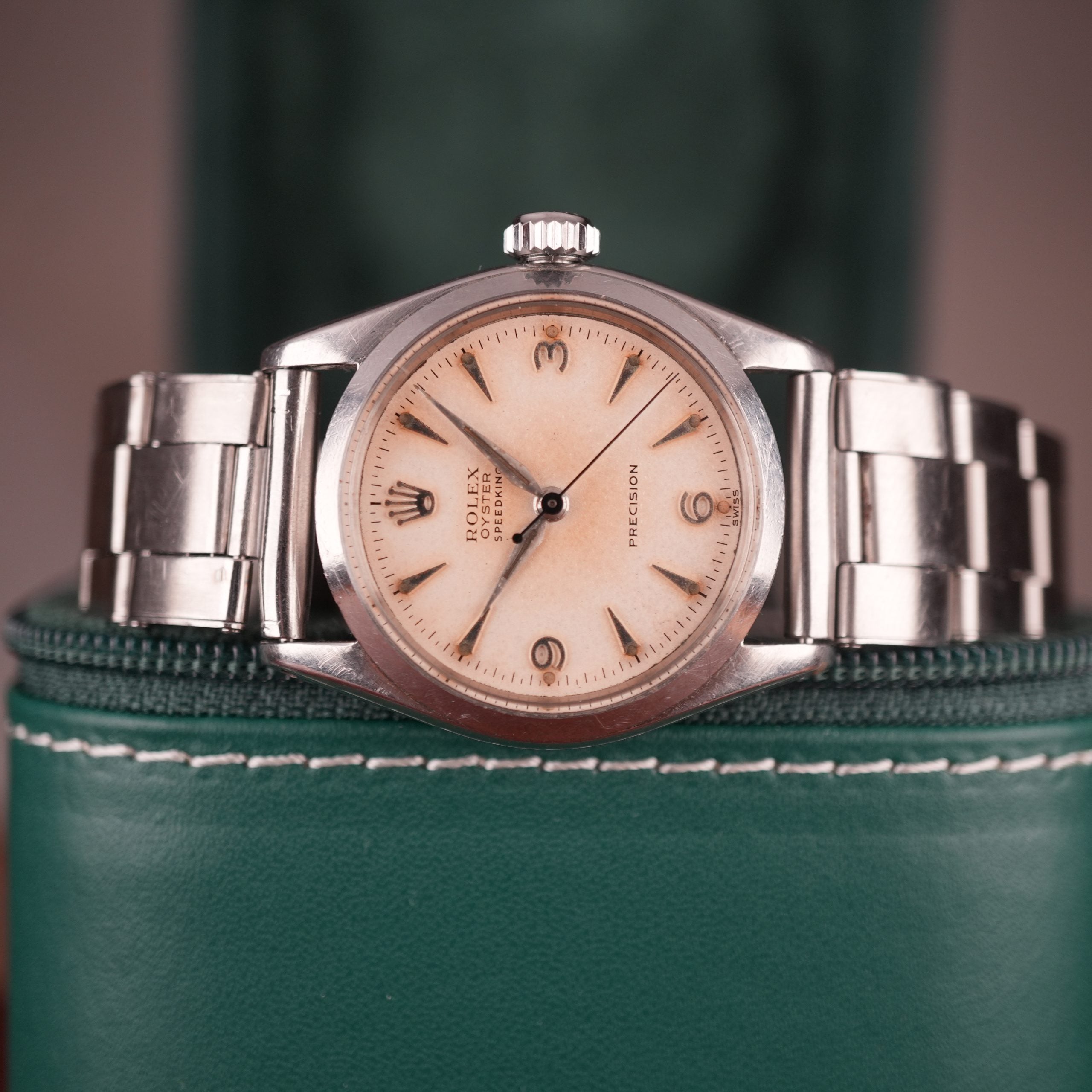 1955 Rolex Oyster Speedking 6420 With Rare Untouched Explorer Radium Dial