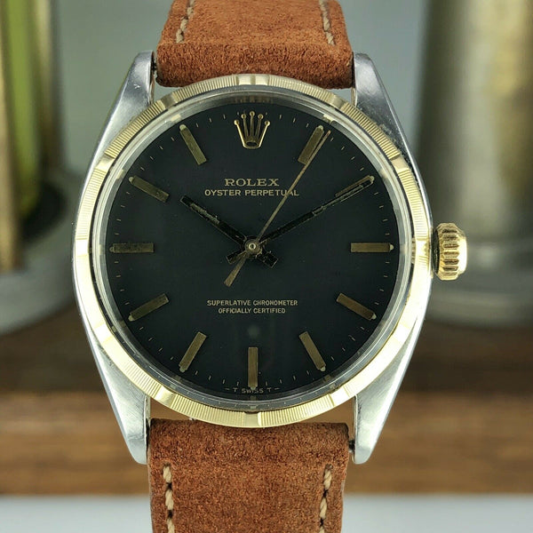 1956 Vintage Rolex Oyster Perpetual 6565 Original Black Dial & Hands Cal. 1030