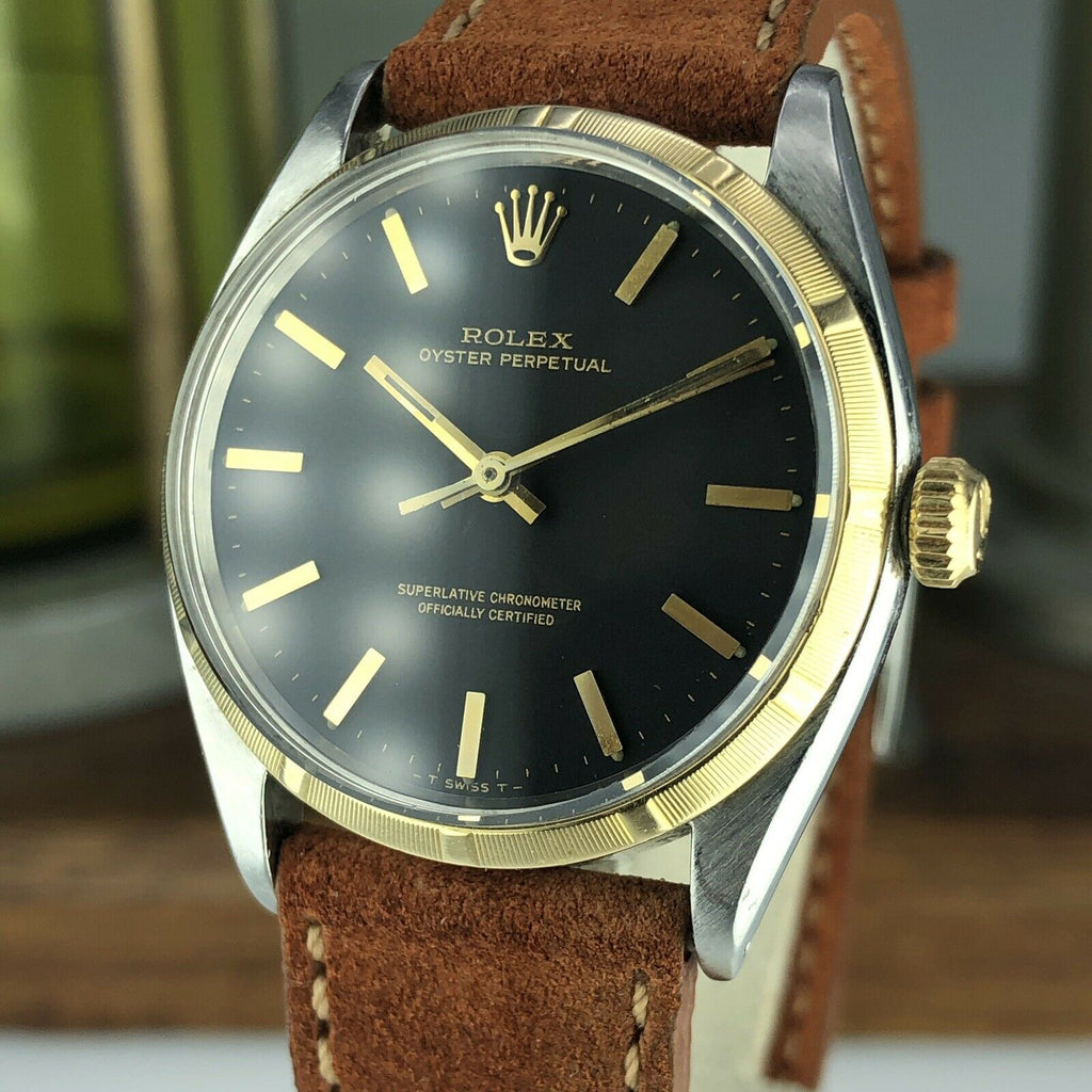 1956 Vintage Rolex Oyster Perpetual 6565 Original Black Dial & Hands Cal. 1030