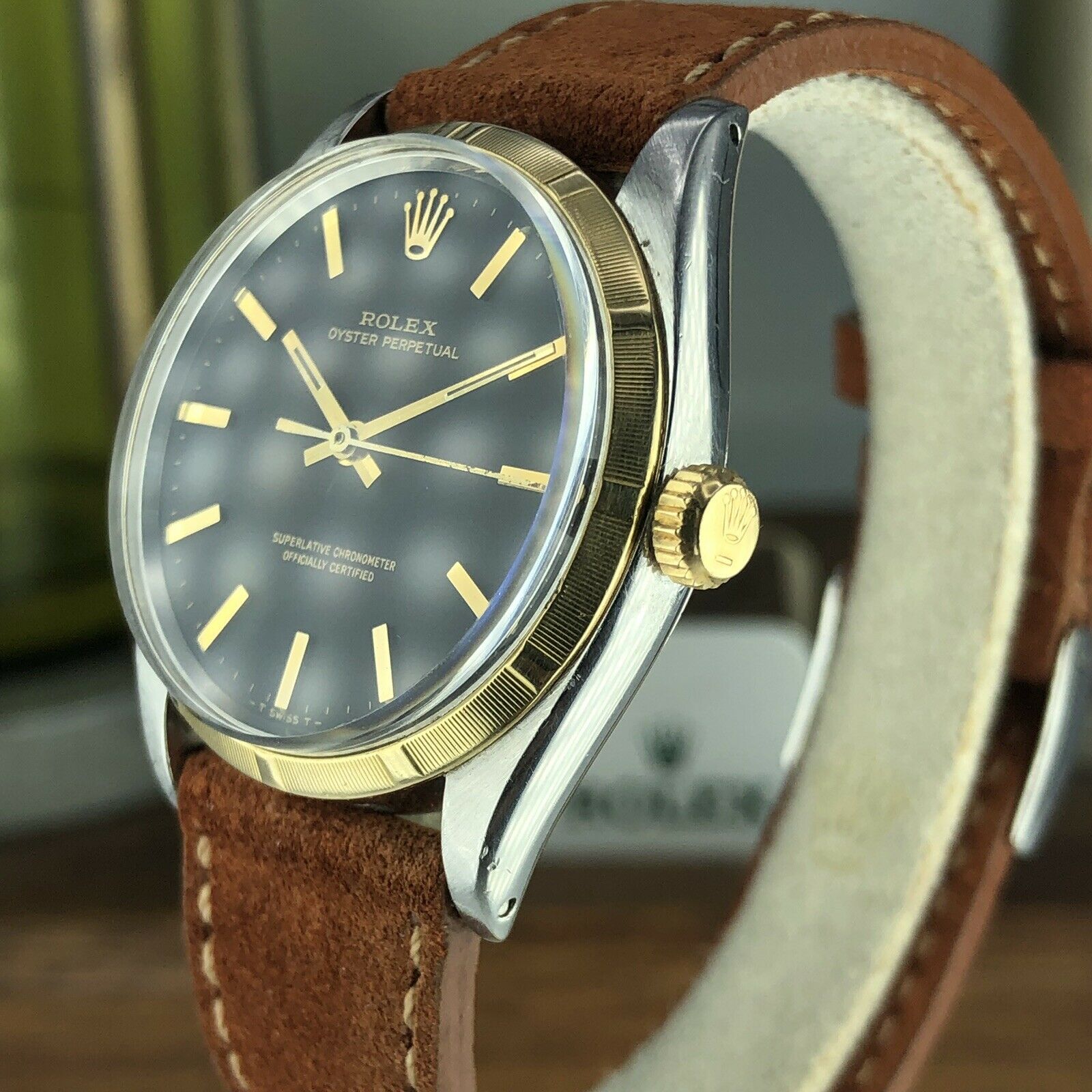 1956 Vintage Rolex Oyster Perpetual 6565 Original Black Dial & Hands Cal. 1030