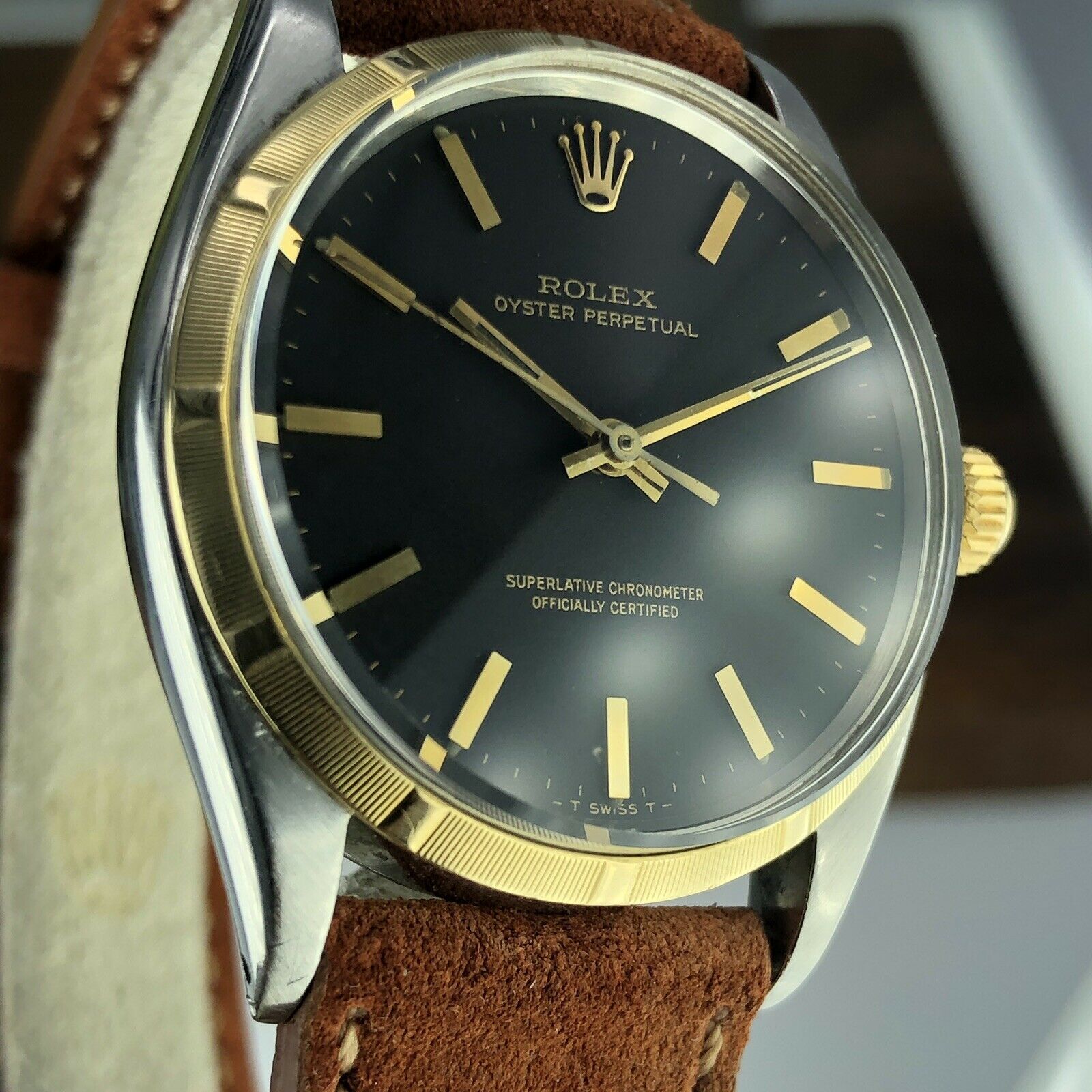 1956 Vintage Rolex Oyster Perpetual 6565 Original Black Dial & Hands Cal. 1030